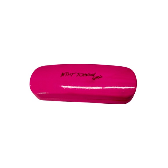 Betsey Johnson Other - Betsey Johnson Girls Hot Pink Hardshell Eyeglass Case Leopard Print Lining